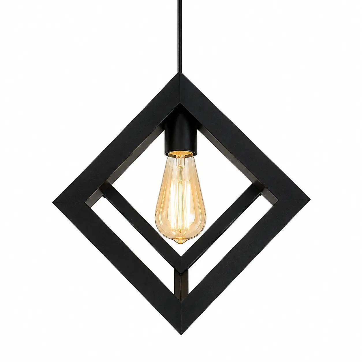 Suspension Losange KJDD-058 — Noir mat