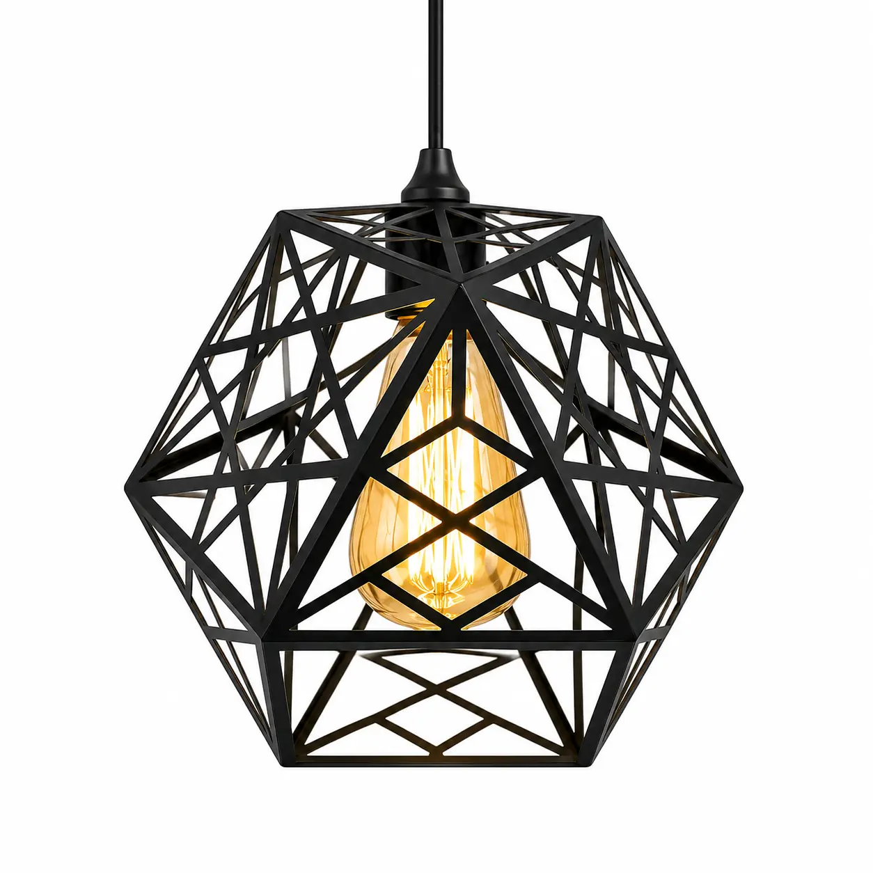 Suspension Cage Facettée KJDD-080 — Noir mat
